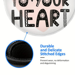 Heart Font Pattern Round Mousepad 20x20cm