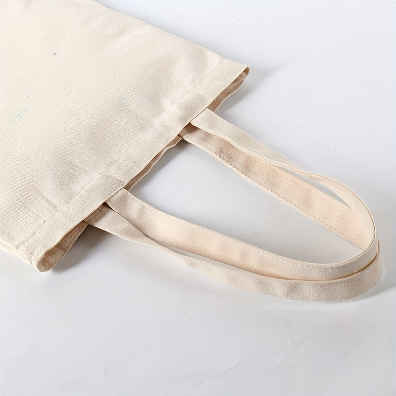 Plain Canvas Shoulder Bag DIY Grocery Shopping Purse