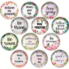 12pcs Glass Fridge Magnets Inspirational Decorative Magnets