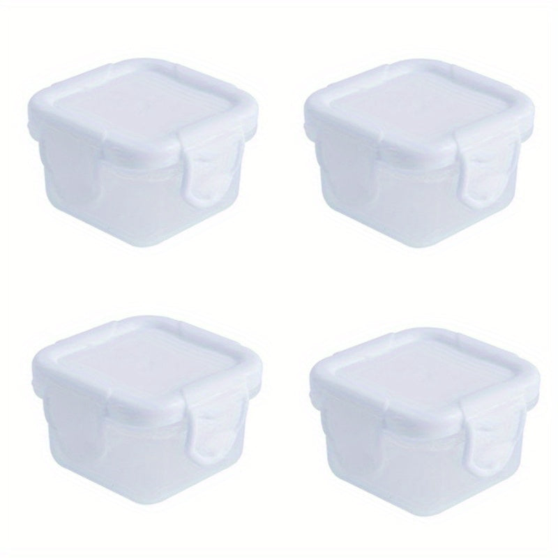 4pcs Mini Food Storage Container Leakproof Lid 60ml