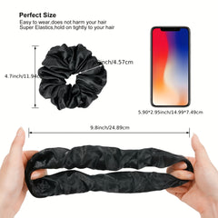 8pcs Large Satin Scrunchie Hair Tie Solid Silky Hair Rope Female Hair Accessorie