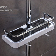 Shower Rod Storage Rack Bathroom Wall Shelf Toilet Hand Wash Pool Shelves