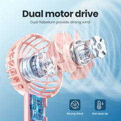 Mini Portable Fan Dual Motors Handheld Fan 3 Speed USB Rechargeable Fan