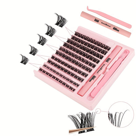 DIY Curly Lash Clusters Eyelash Extension Kit with Strong Hold Lash Glue