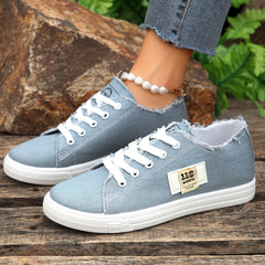 Women's Canvas Lace Up Outdoor Shoes Lightweight Sneakers