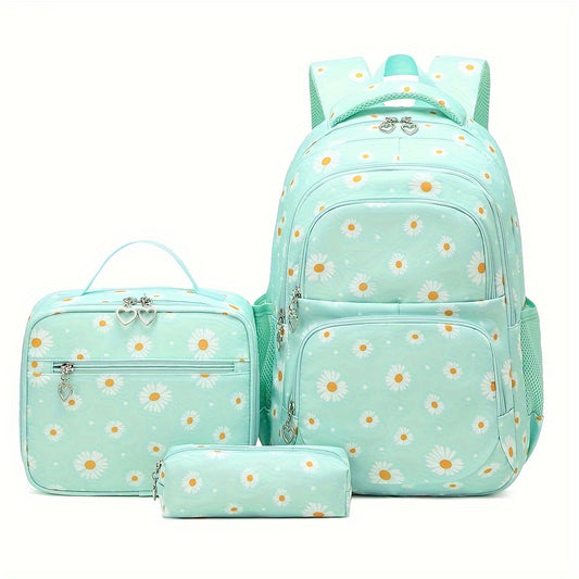 3pc School Bags Set Backpack w/ Lunch Box & Pencil Case