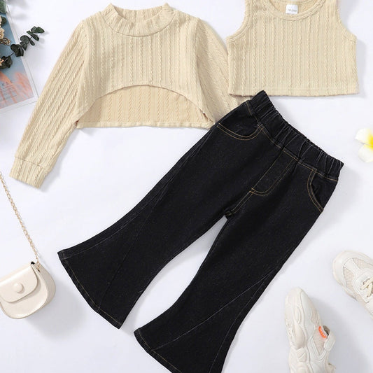 Girls Turtleneck Top & Jeans Set