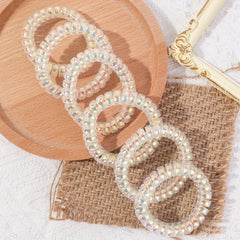 6pcs Clear Spiral Hair Ties No Crease Hair Bands