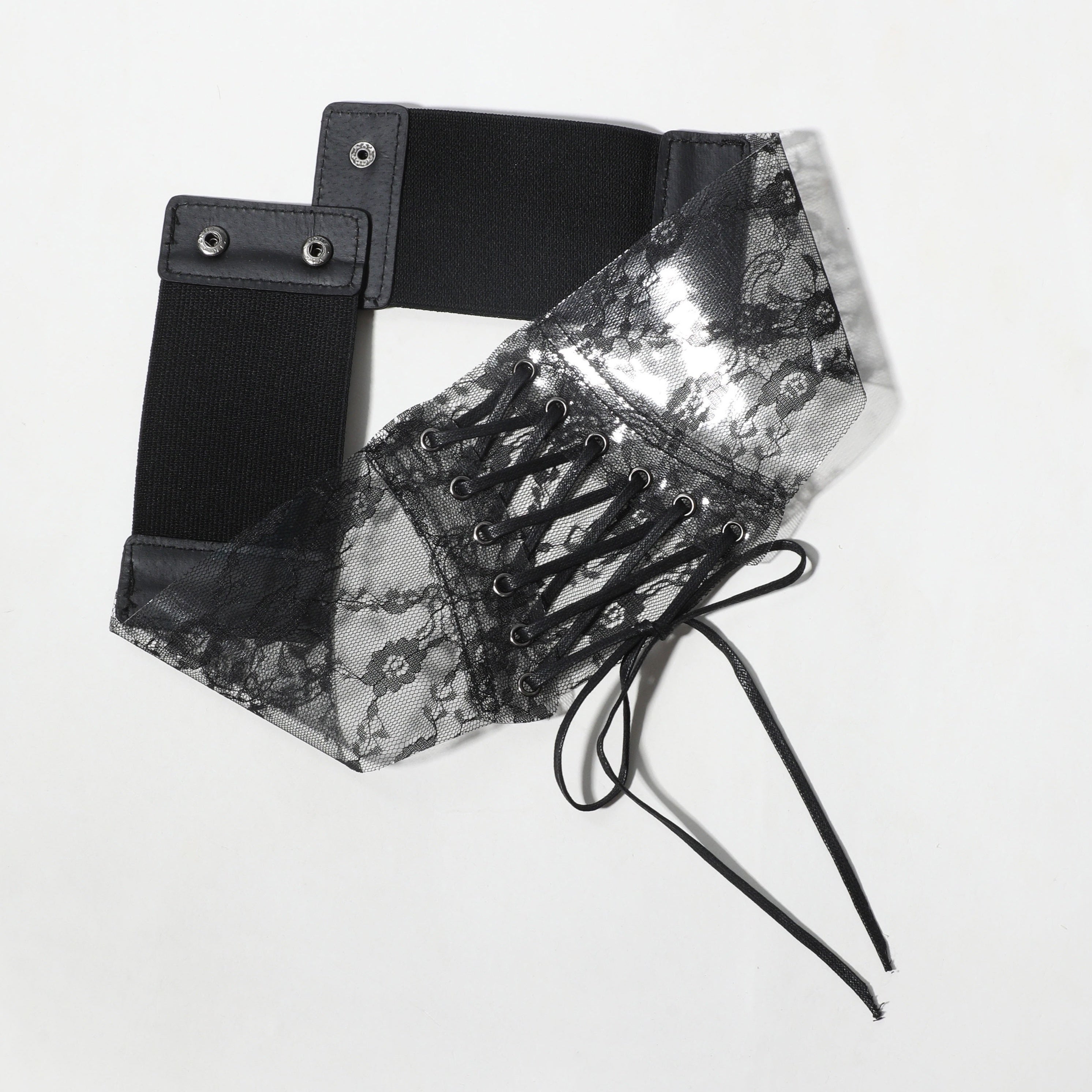 Transparent Lace Corset Belt Bowknot Floral Waistband Cinch Waspie Belts