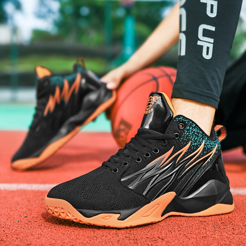 Men's Block Basketball Shoes Comfy Breathable Non Slip Shock Absorption