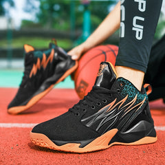 Men's Block Basketball Shoes Comfy Breathable Non Slip Shock Absorption