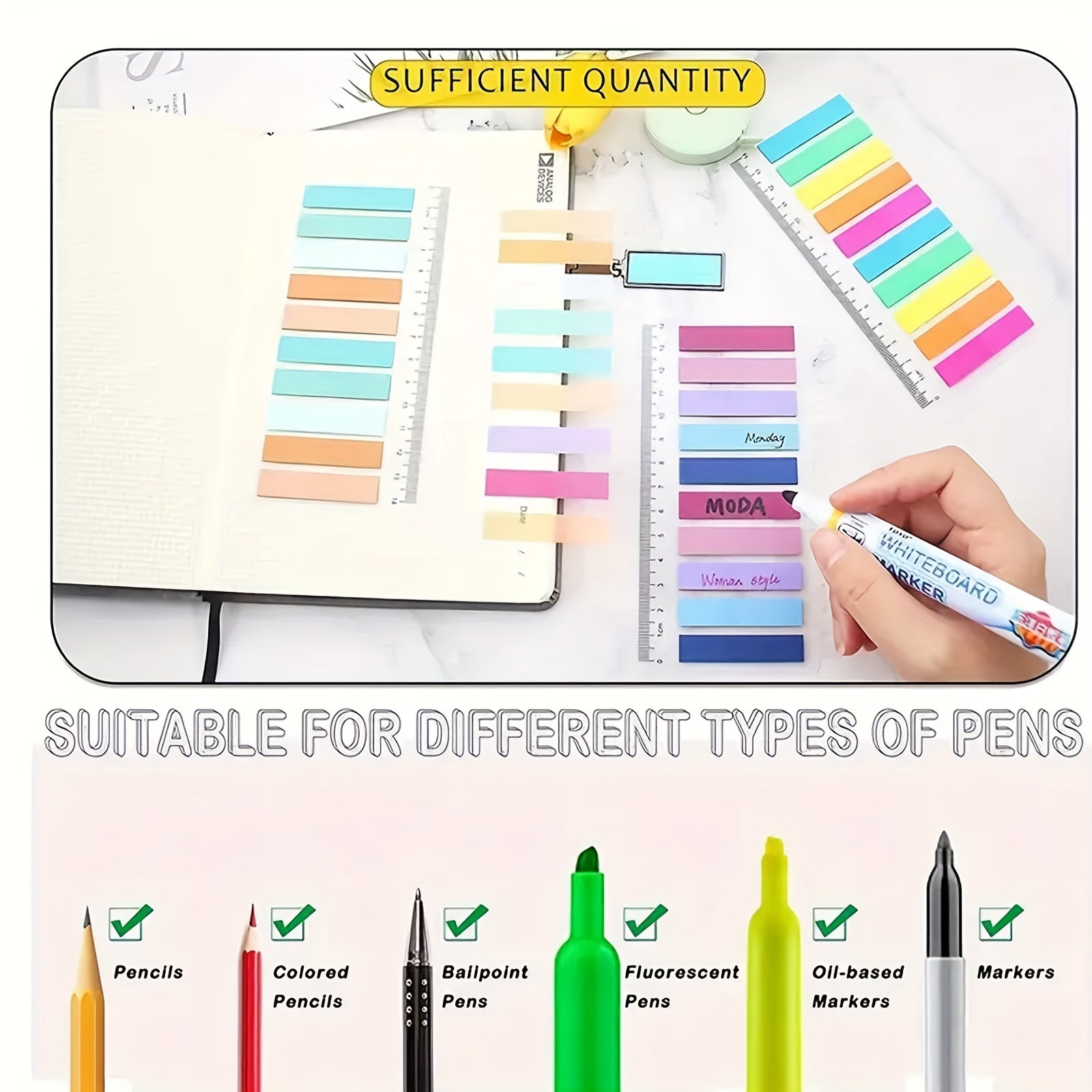 1600 Morandi Transparent Sticky Notes