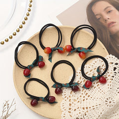 Cherry Decor Hair Rope Elastic Hair Tie Ponytail Rubber Band