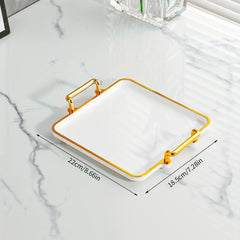 Golden Serving Tray Set With Handles Modern Coffee Table Tray