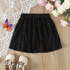 Girls Solid Lace Ballet Skirt for Dance Practice Performance Sports
