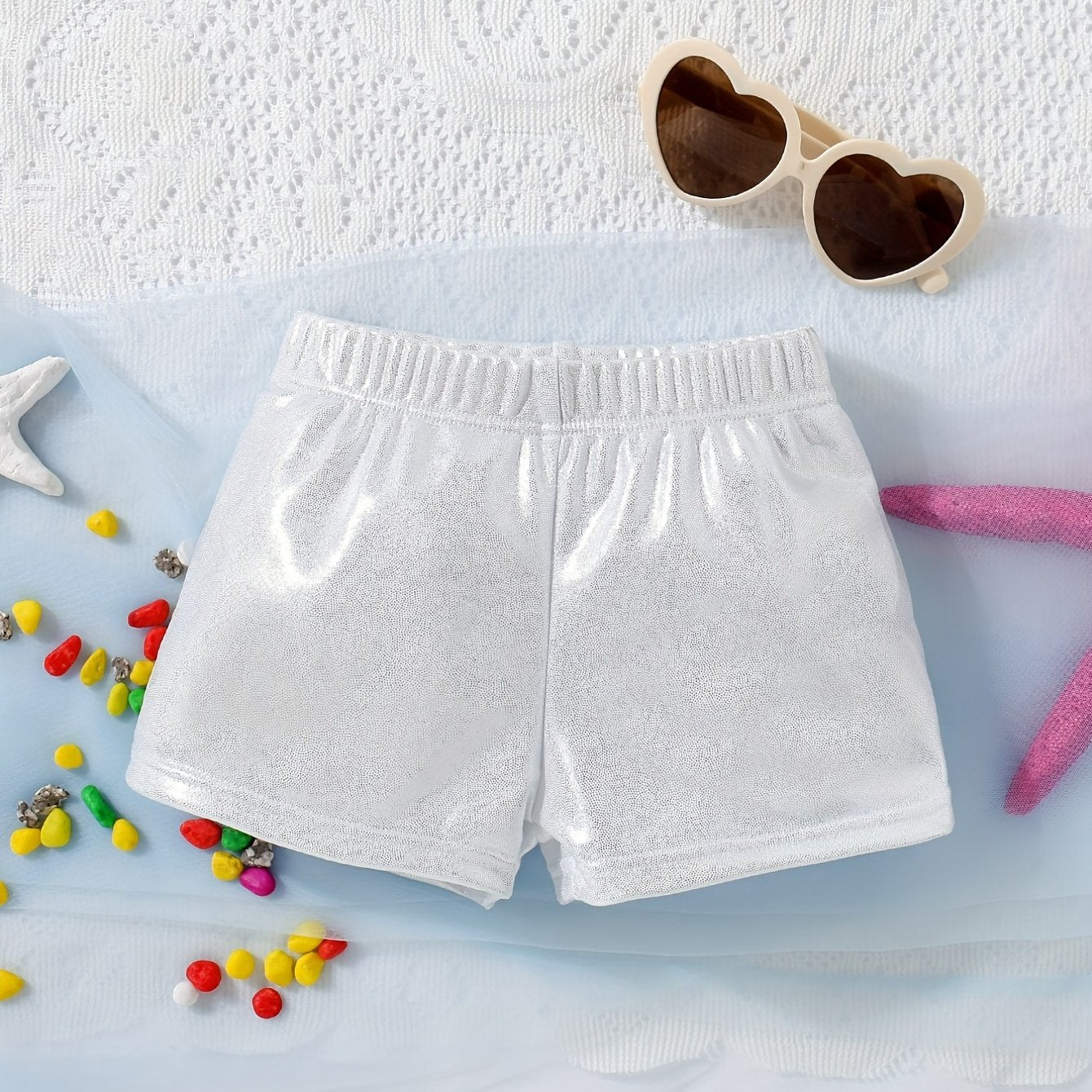 Boys Swim Trunks Elastic Waist Beach Shorts Solid Stretchy Comfortable