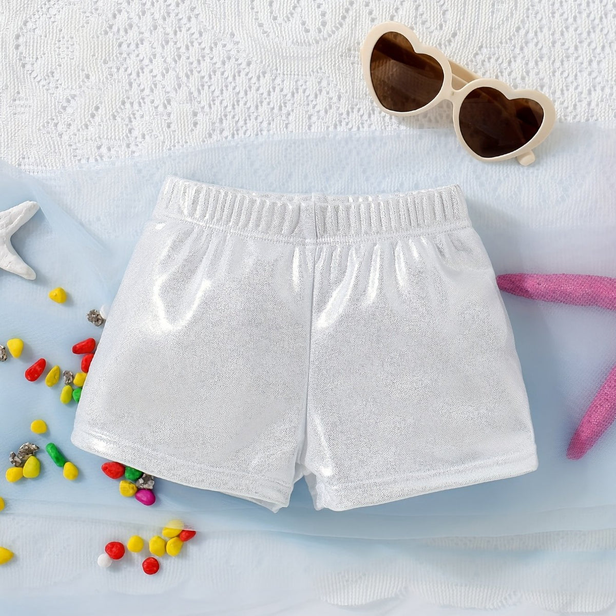 Boys Swim Trunks Elastic Waist Beach Shorts Solid Stretchy Comfortable