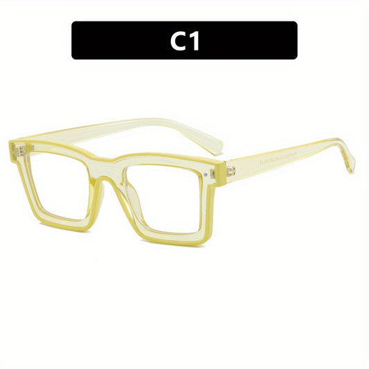 Y2K Square Anti Light Glasses Clear Lens Party Club