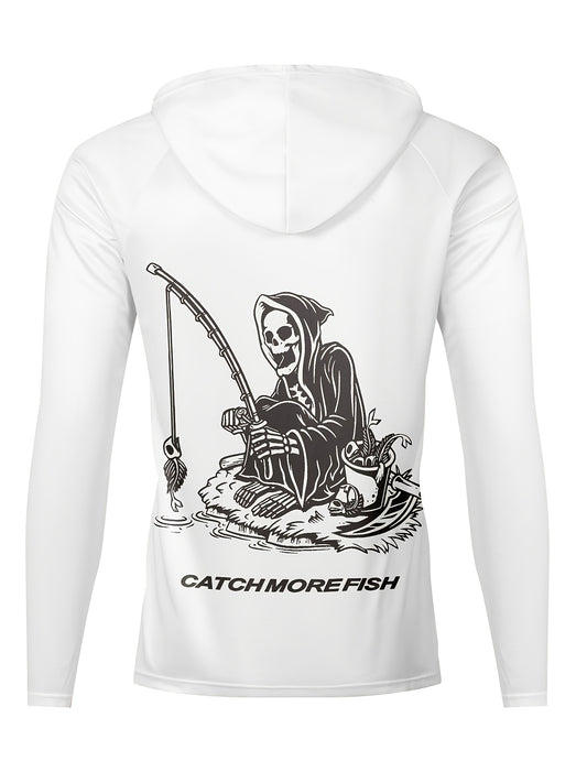 Men's Skeleton Print UPF 50 Sun Protection Hoodie