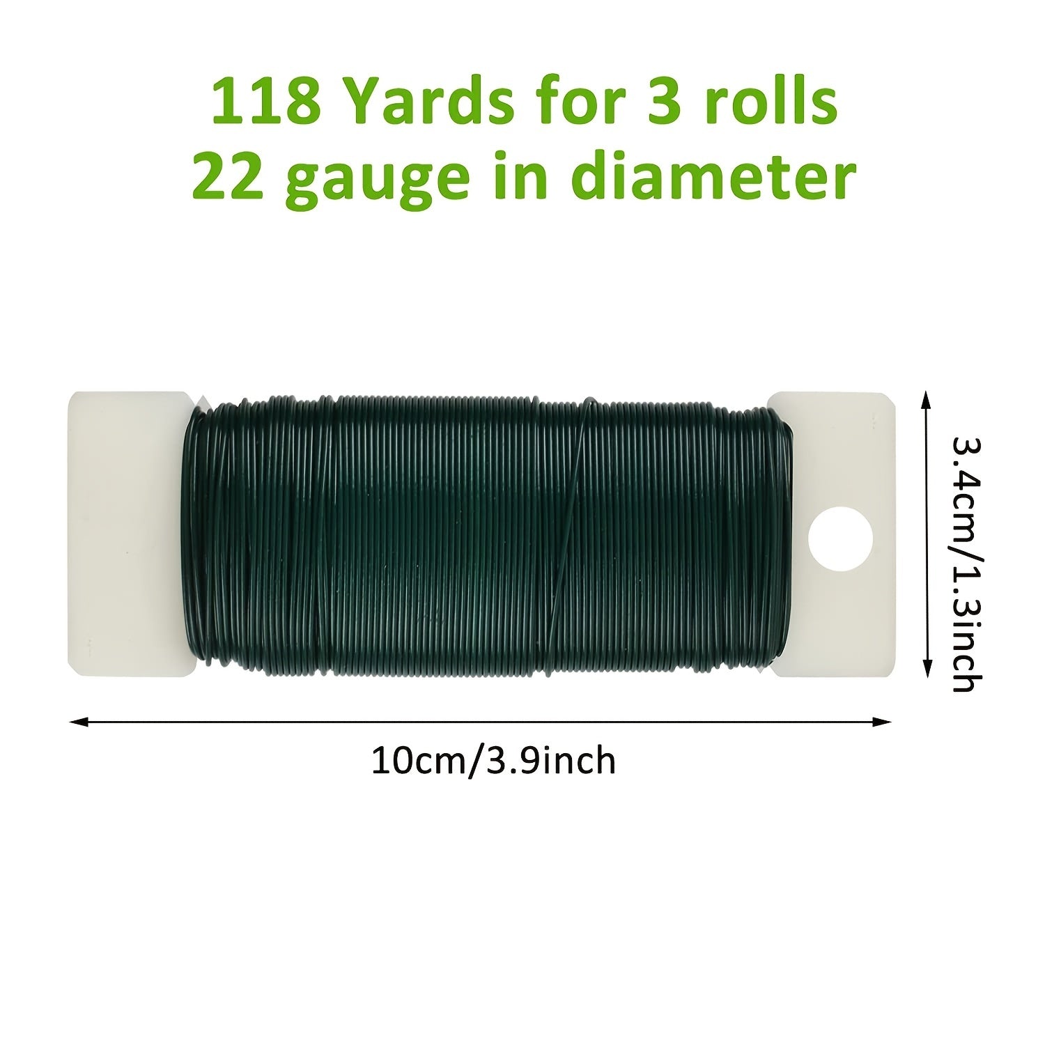 3pcs Floral Wire 118 Yards 22 Gauge Green Florist Wire Paddle Wire For Crafts