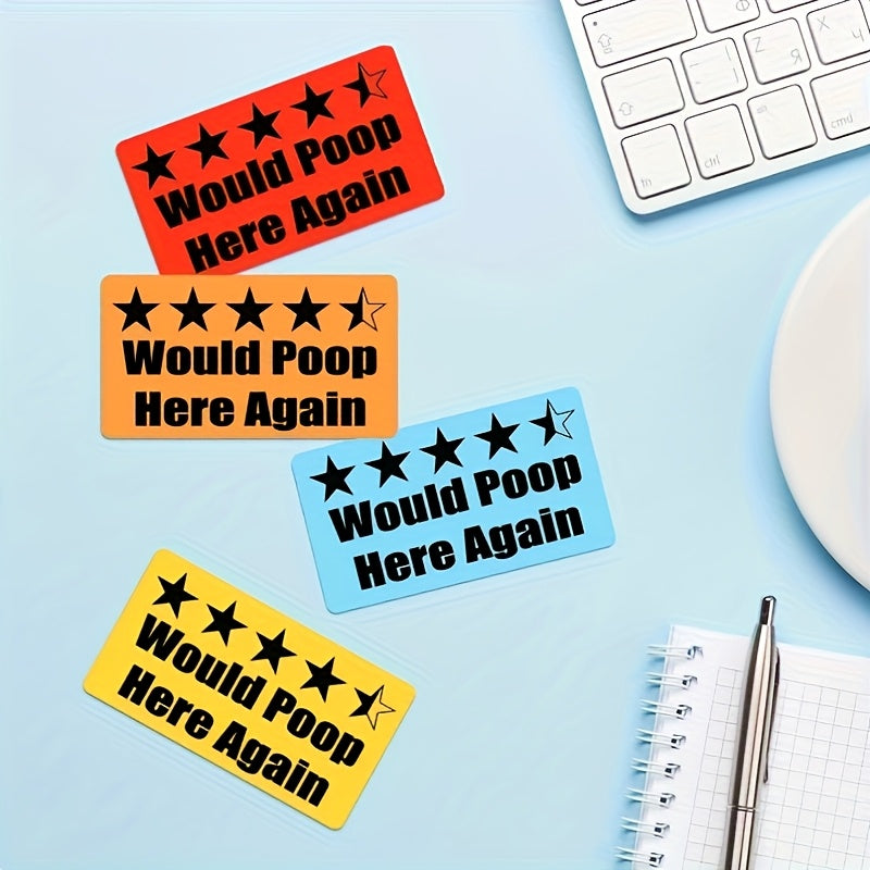 10pcs Would Poop Here Again Prank Stickers
