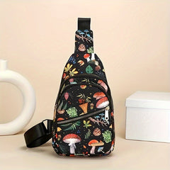 Floral Pattern Sling Backpack Chest Bag Oxford Cloth Crossbody Bag