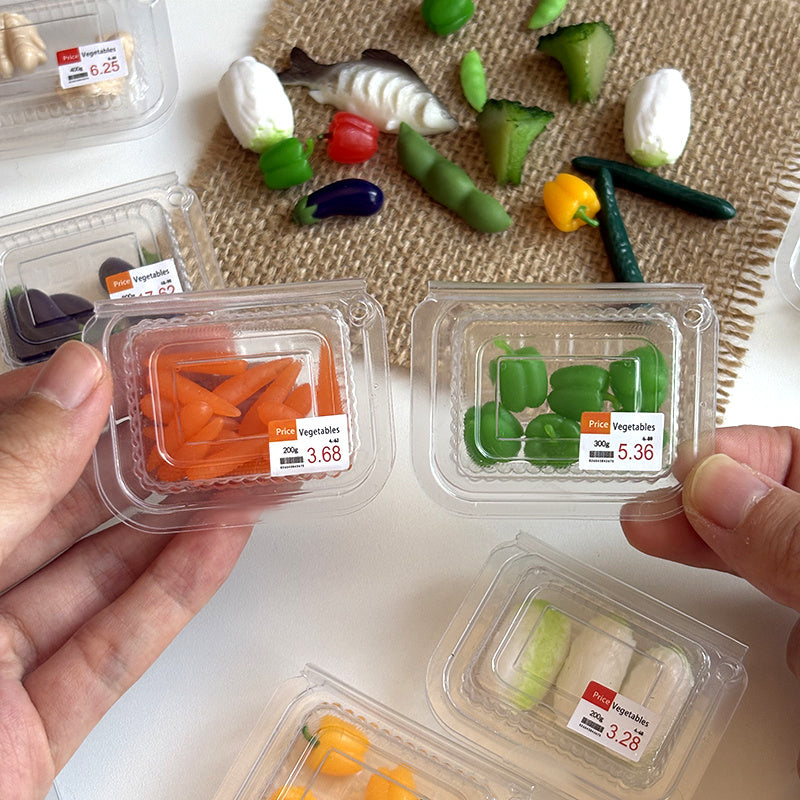 Toy House Mini Vegetable Models Detachable Supermarket Shopping Decoration Toy