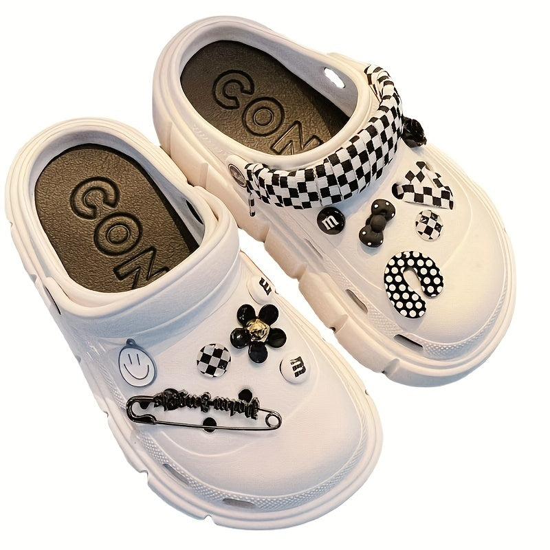 Plaid Shoe Charms for Clogs Garden Shoes DIY Accessories