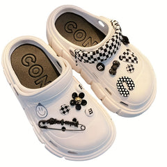 Plaid Shoe Charms for Clogs Garden Shoes DIY Accessories