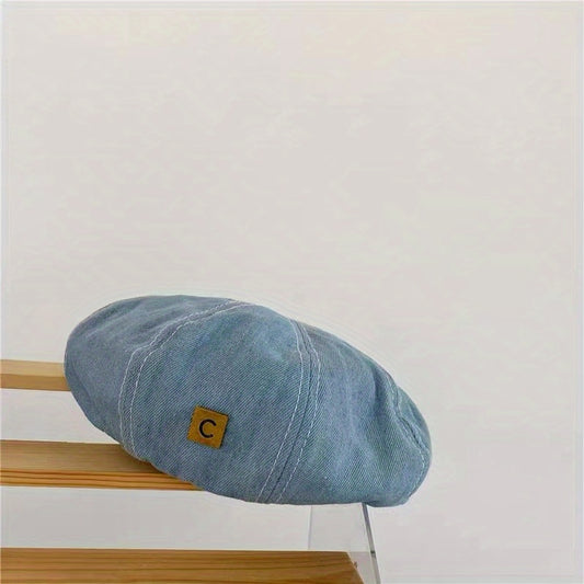 Denim Beret C Label Decor Classic Beret Cap