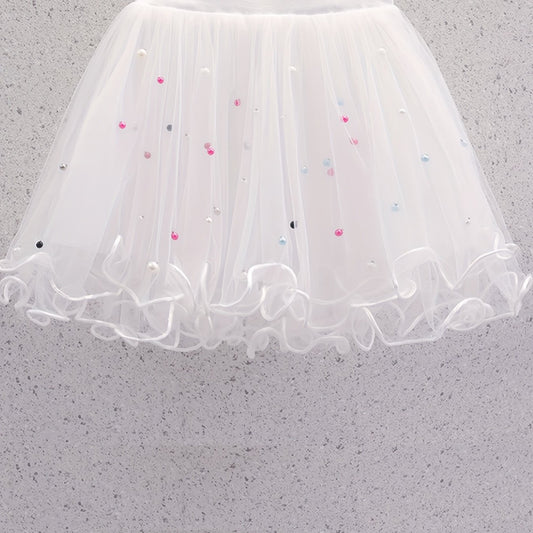 Girls Solid Tutu Skirt for Dance Performance Party