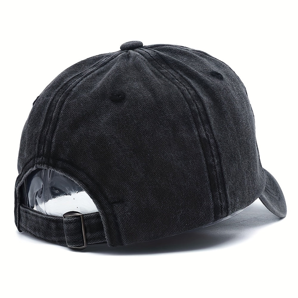 Vintage Letter Embroidered Baseball Cap Washed Distressed Dad Hat