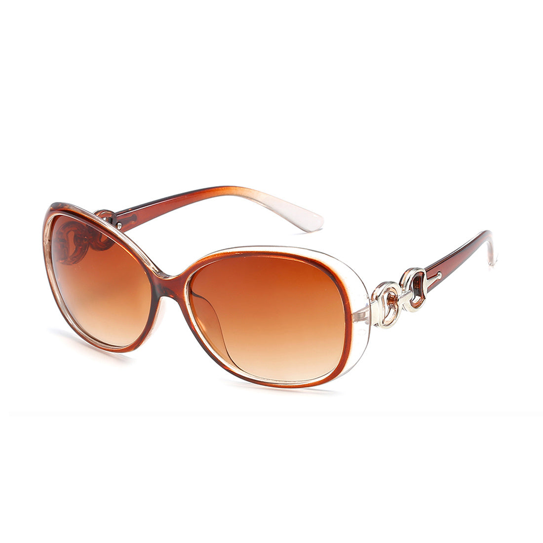 Vintage Oval Thick Frame Sunglasses Women UV400 Sun Glasses