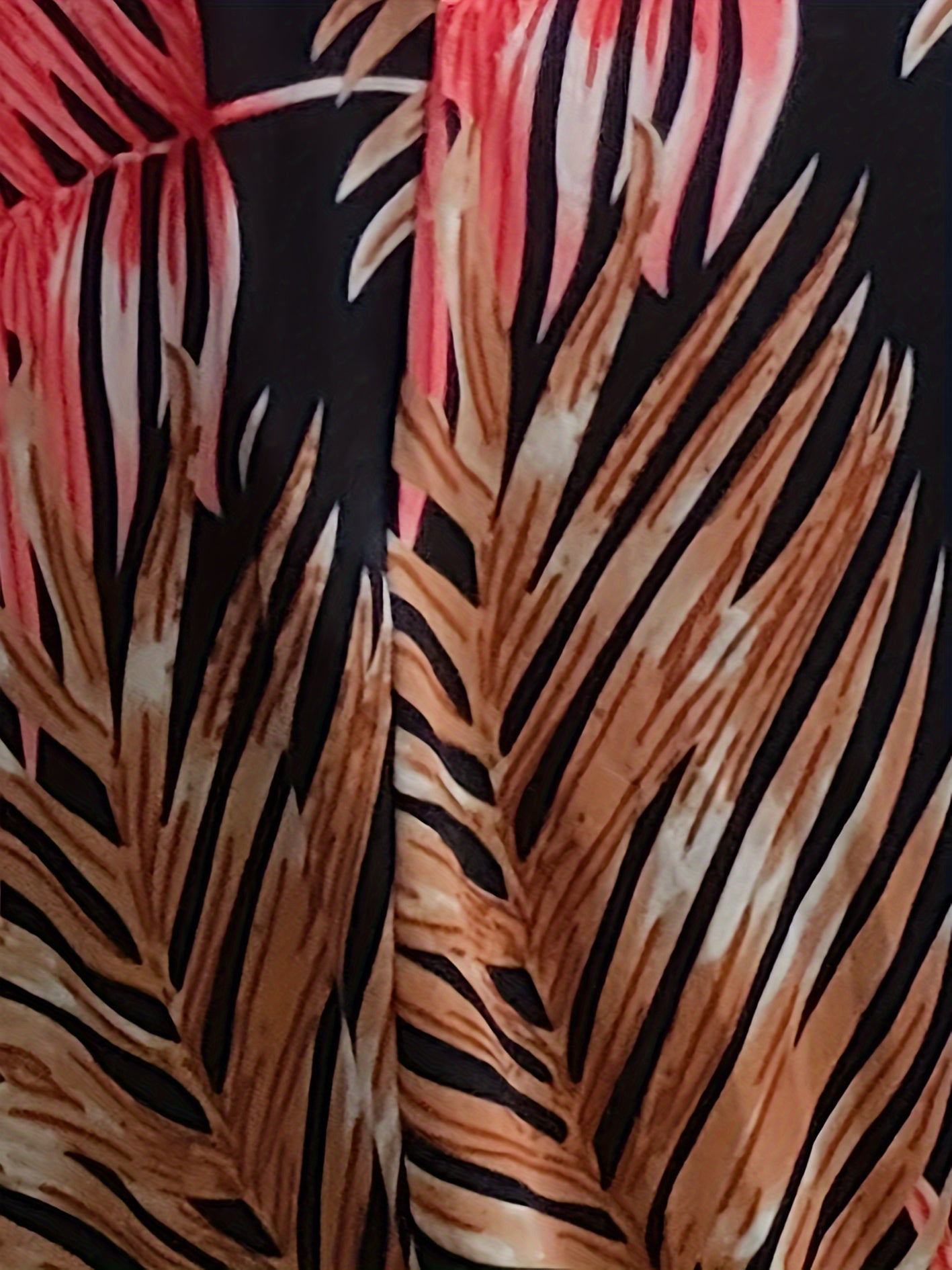 Women's Plus Leaf Print Lantern Trousers