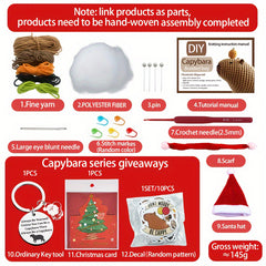Christmas Capybara Crochet Kit - Animal Knitting Material Package