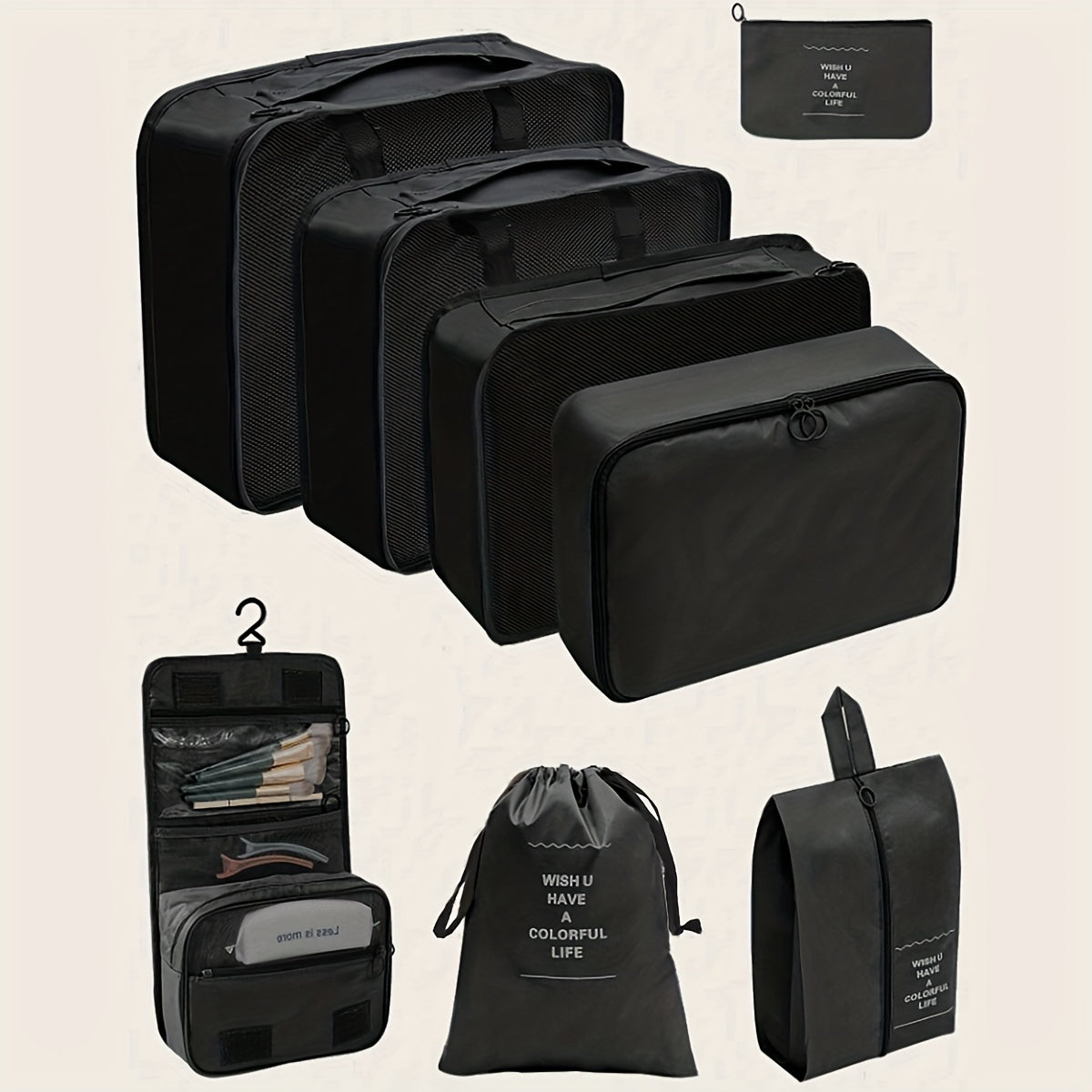 8pcs 9pcs Travel Storage Bag Toiletries Cosmetics Clothes Shoes Packing Cubes