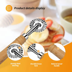Long Handle Pasta Wheel Durable Zinc Alloy Ravioli for Kitchen and Home