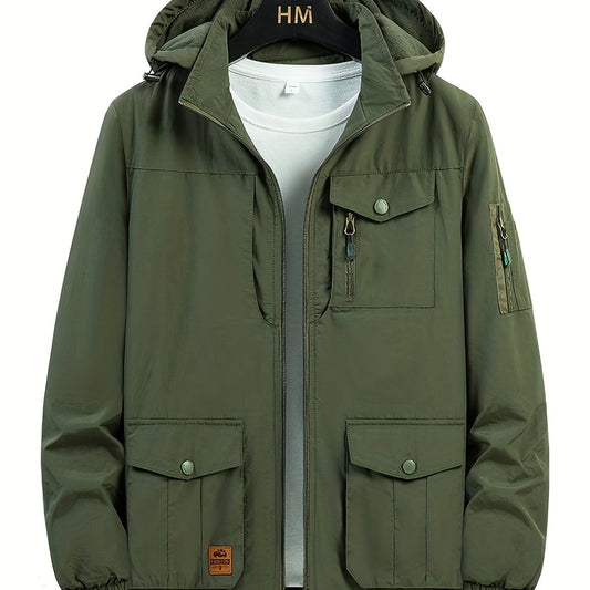 Men's Waterproof Hooded Jacket for Outdoor Activities