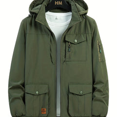Men's Waterproof Hooded Jacket for Outdoor Activities