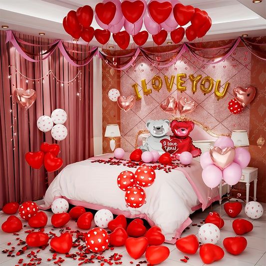 I Love You Balloon Set with 1000 Rose Petals