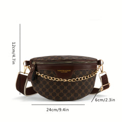 PU Leather Crossbody Fanny Pack Vintage Floral Pattern Waist Bag