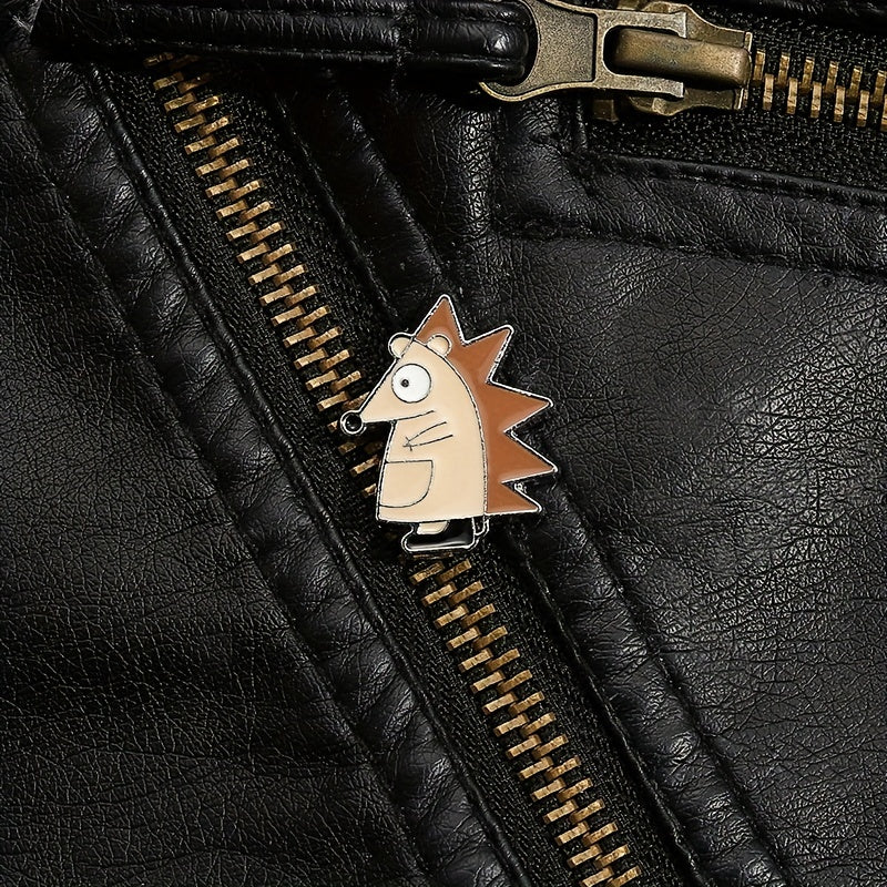 Brown Hedgehog Modeling Personalized Brooch Clothing Pin