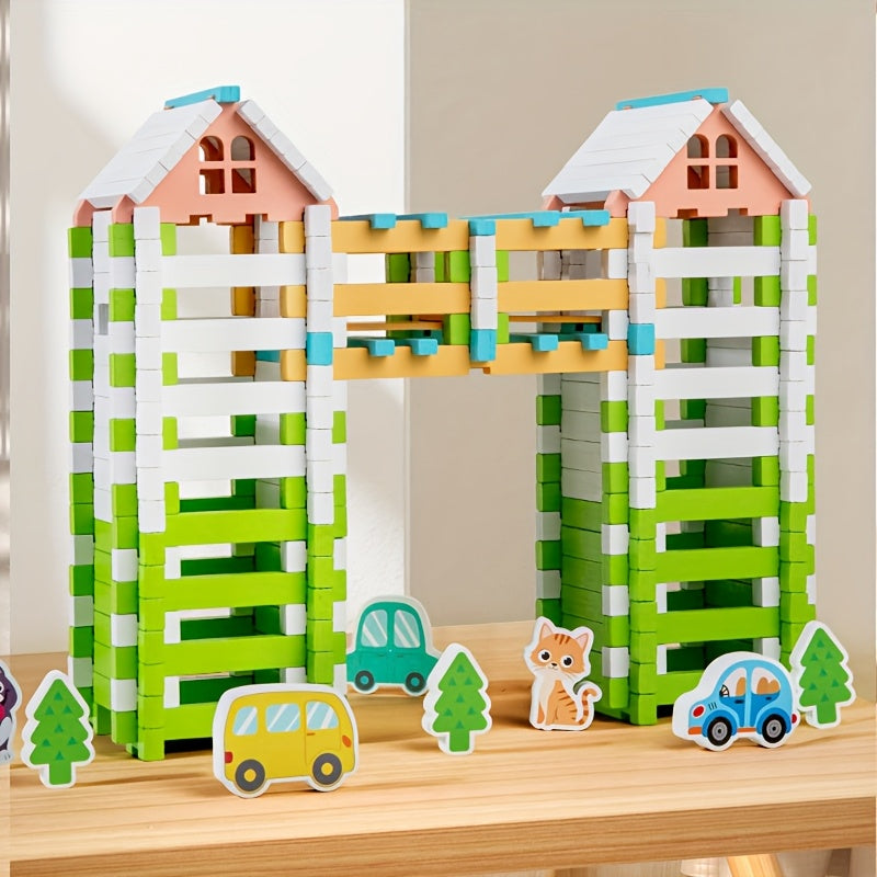Wooden Mortise and Tenon Building Blocks Toy Set