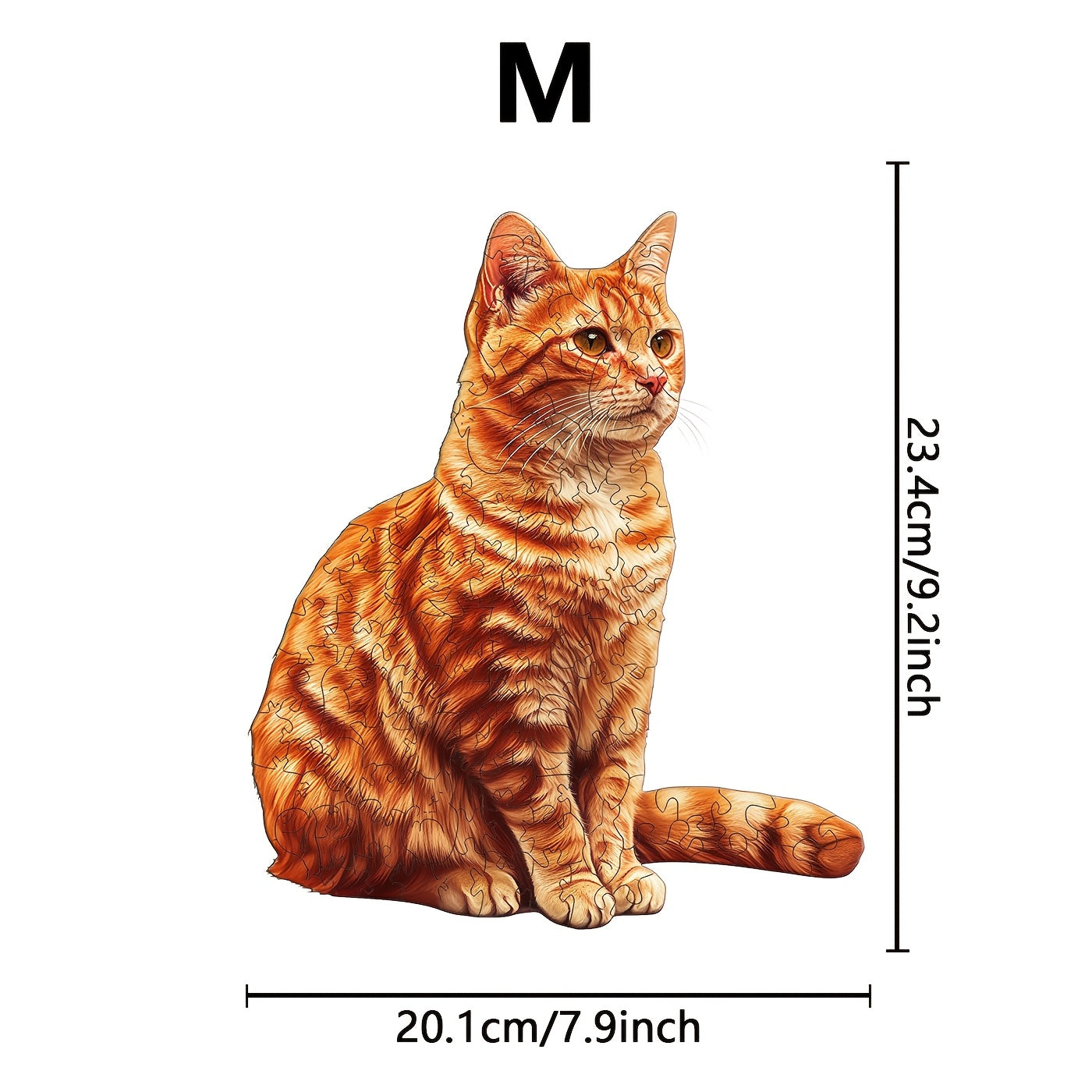 Wooden Cat Puzzle Irregular Animal Jigsaw Brain Teaser Artistic Decor
