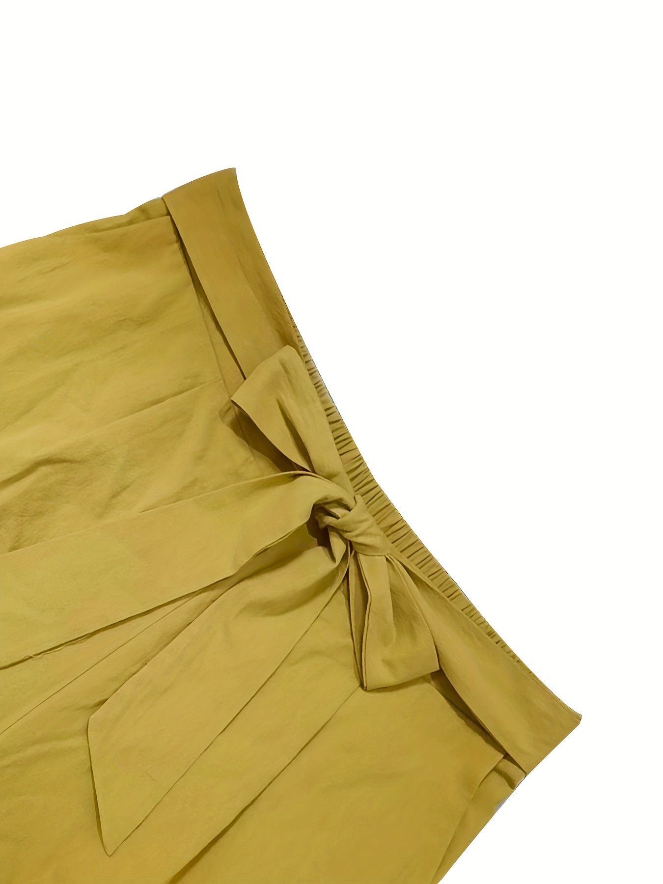  Women's Tie Front Wide Leg Trousers With Pockets