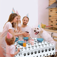 Dog Footprints And Paws Party Tablecloth