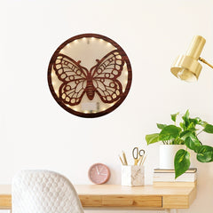 LED Butterfly Creative Lamp Wooden Hanging Home Decoration