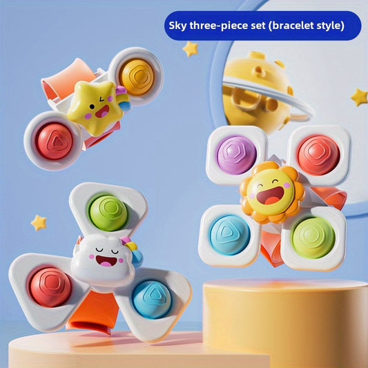 3pcs Animal Suction Cup Spinning Tops Educational Toy for Kids