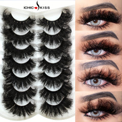 7 Pairs Fluffy 9D Faux Mink Eyelashes Soft & Thick