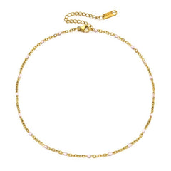 Stainless Steel Anklet Beaded Bells Charm Adjustable Foot Chain